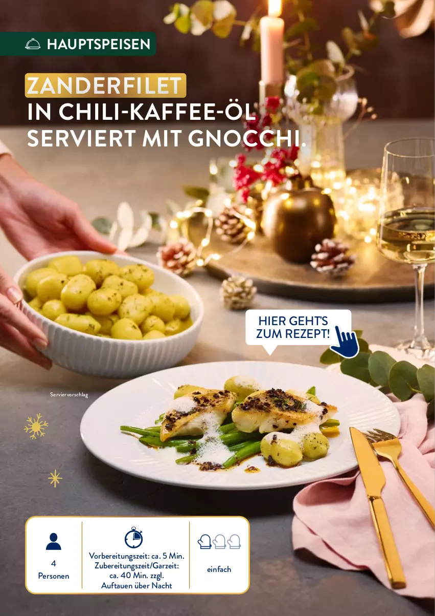 Aktueller Prospekt Aldi Nord - Weihnachten: Gourmet 2023 - von 05.11 bis 30.11.2023 - strona 12 - produkty: chili, eis, filet, gnocchi, kaffee, rezept, Zander