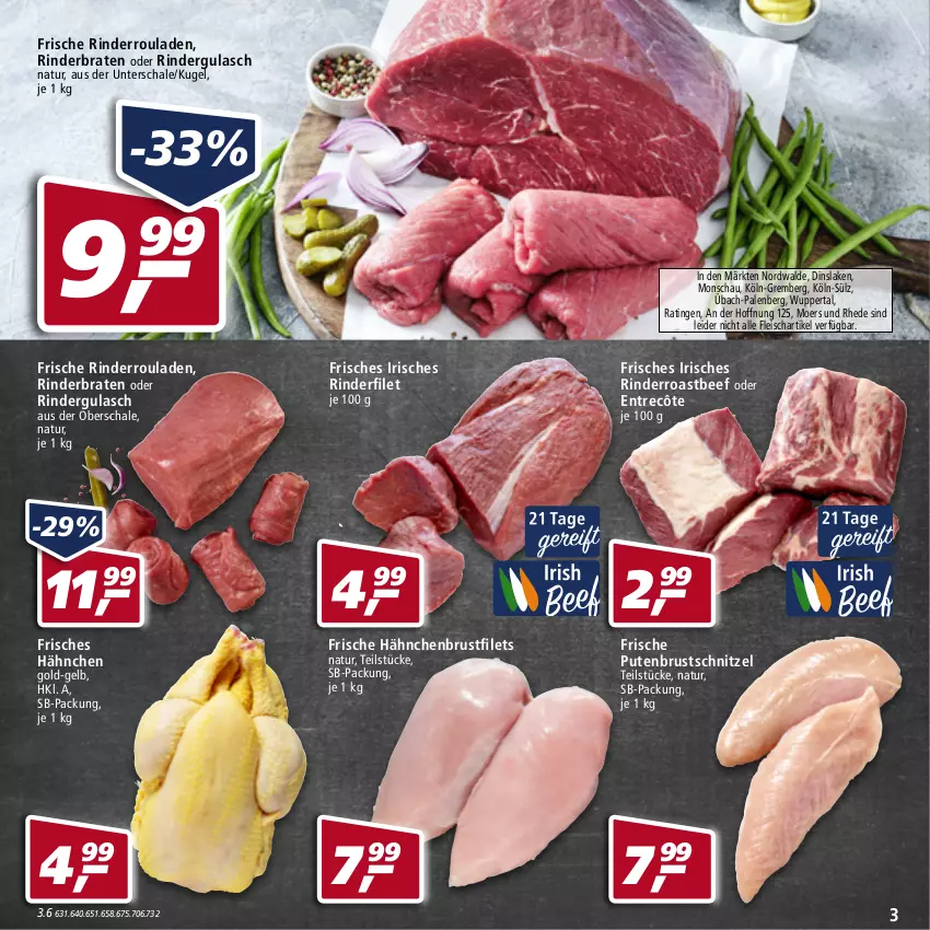 Aktueller Prospekt Real - von 28.03 bis 02.04.2022 - strona 3 - produkty: beef, braten, brustfilet, eis, entrecôte, filet, filets, fleisch, Frische Hähnchen, gulasch, hähnchenbrust, hähnchenbrustfilet, Kugel, natur, oder rindergulasch, pute, putenbrust, rind, rinder, rinderbraten, rinderfilet, rindergulasch, Rinderroulade, rinderrouladen, roastbeef, rouladen, Schal, Schale, schnitzel, Ti