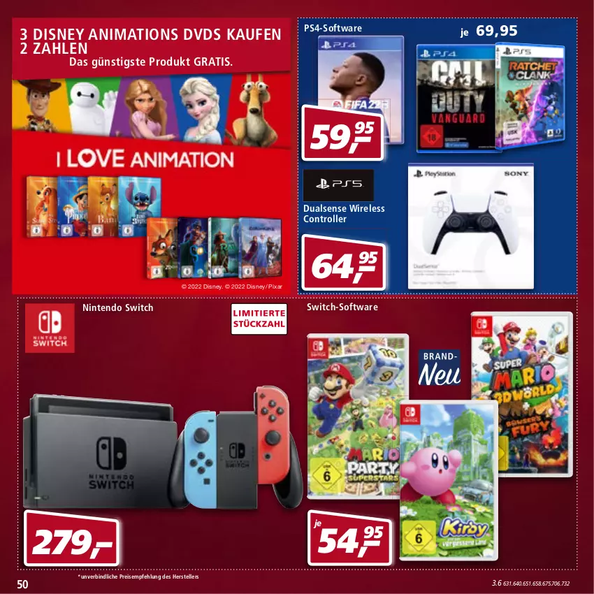 Aktueller Prospekt Real - von 28.03 bis 02.04.2022 - strona 50 - produkty: disney, dvd, eis, elle, nintendo, Nintendo Switch, ps4, reis, rel, Roller, Software, teller, Ti