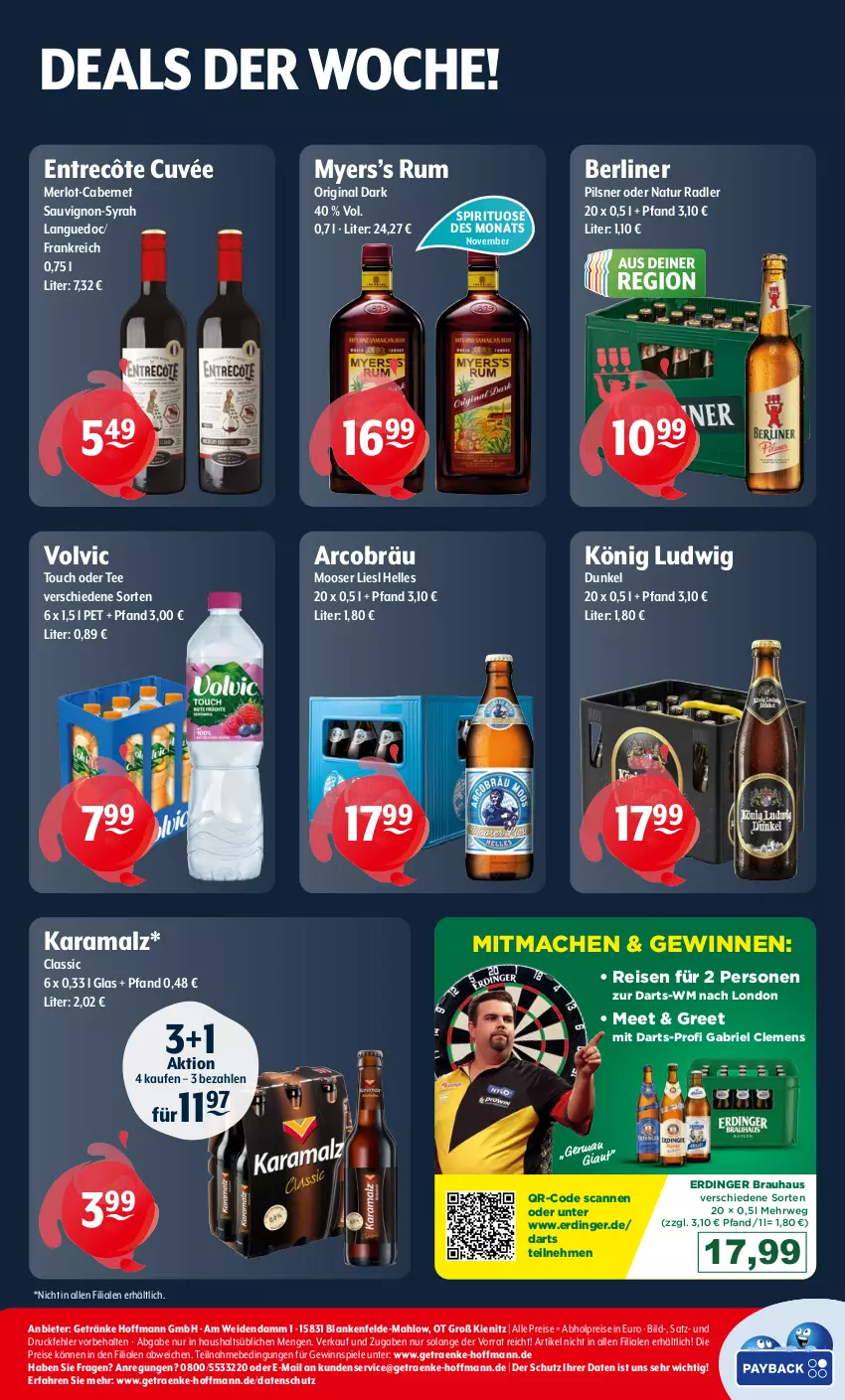 Aktueller Prospekt Getraenke Hoffmann - Prospekte - von 11.11 bis 16.11.2024 - strona 8 - produkty: abholpreise, berliner, bier, brie, cabernet, cabernet sauvignon, cuvée, eis, elle, entrecôte, erdinger, Germ, getränk, getränke, gewinnspiel, gin, karamalz, mac, malz, merl, merlot, natur, natur radler, pils, pilsner, radler, rama, reis, rum, rwe, sauvignon, Spiele, tee, Ti, volvic