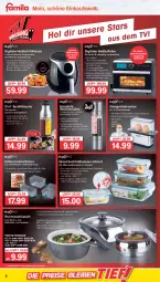 Gazetka promocyjna Famila - Prospekte - Gazetka - ważna od 08.10 do 08.10.2022 - strona 2 - produkty: auto, braten, decke, Deckel, edelstahl, eier, Eierkocher, eis, elle, essig, flasche, frischhaltedosen, fritteuse, Frittierkorb, gewürz, Gewürzmühle, grill, Kocher, korb, kühlschrank, latte, LG, mikrowelle, Ofen, reis, rwe, Schal, Schale, Schrank, schüssel, Sport, sprühflasche, teller, Ti, Tiere, tisch, ZTE