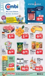 Gazetka promocyjna Combi - Prospekte - Gazetka - ważna od 24.02 do 24.02.2024 - strona 1 - produkty: almighur, almighurt, angebot, angebote, Becher, beutel, bourbon, bourbon whiskey, coupon, coupons, decke, Eckregal, ehrmann, ehrmann almighurt, eis, elle, flasche, funny-frisch, holländischer schnittkäse, jim beam, Käse, kentucky straight, kraft, krombache, krombacher, küstengold, lebensmittel, likör, maggi, maggi fix, orange, orangen, regal, reis, saft, salami, schnittkäse, schwein, Spezi, steckregal, Ti, tuc, wein, whiskey, ZTE