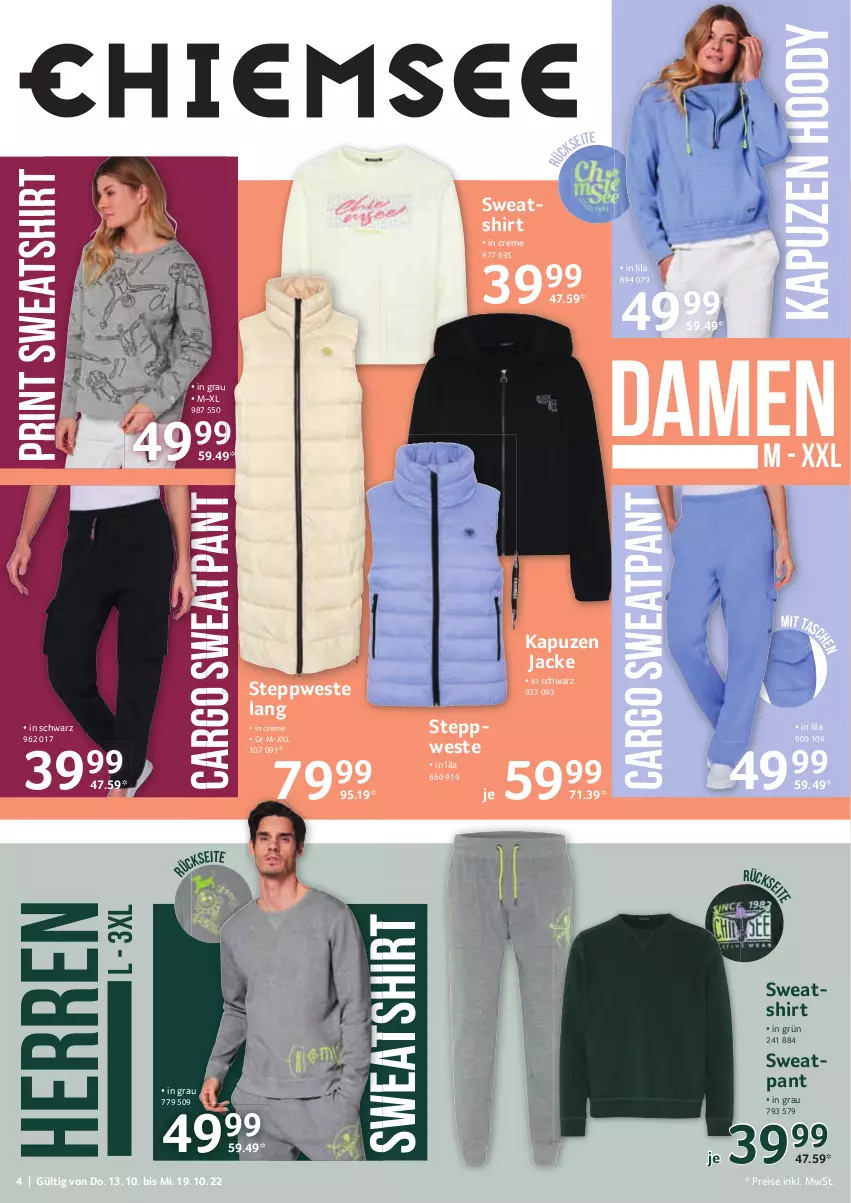 Aktueller Prospekt Selgros - Nonfood - von 13.10 bis 19.10.2022 - strona 4 - produkty: creme, eis, Jacke, reis, shirt, Sweatshirt, Ti, Weste