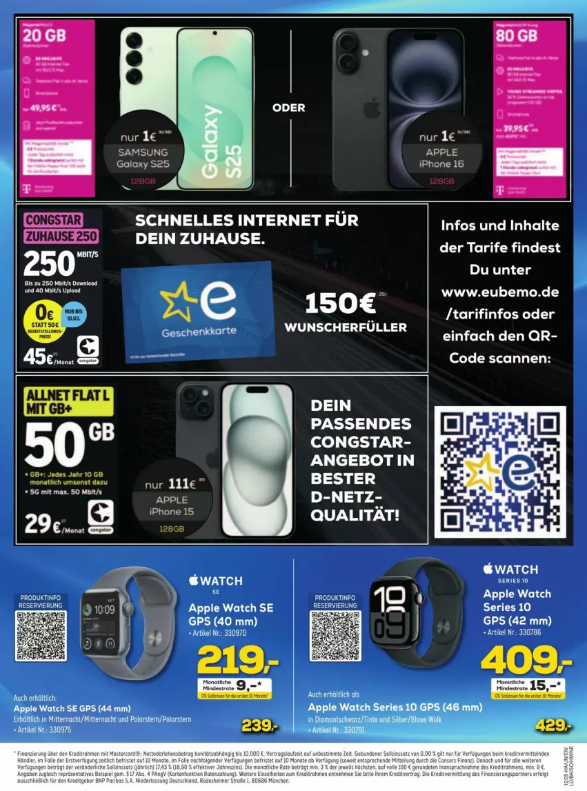 Aktueller Prospekt Euronics - Prospekte - von 13.03 bis 21.03.2025 - strona 11 - produkty: angebot, Apple, Apple Watch, congstar, elle, GPS, iphone, LG, Samsung, Ti, Yo