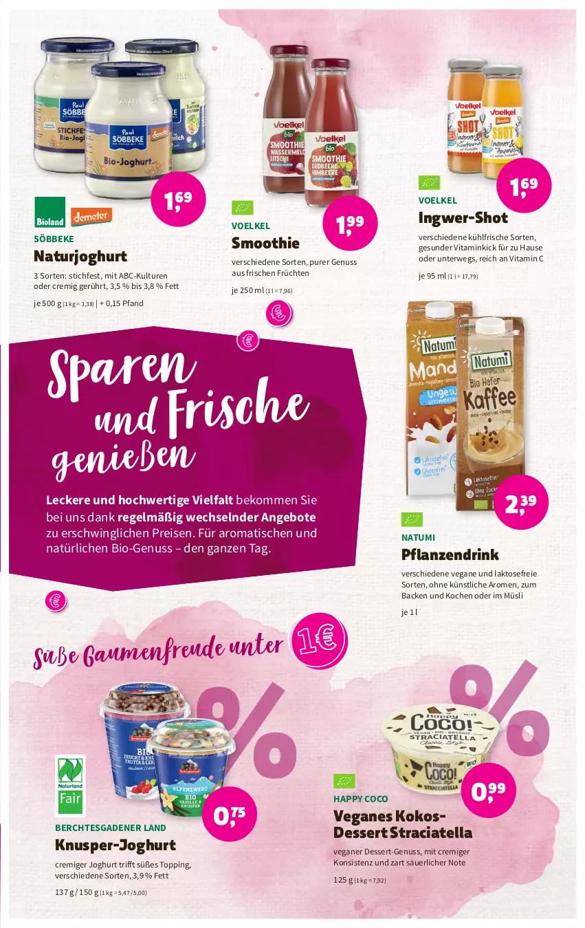 Aktueller Prospekt Denns Biomarkt - Prospekte - von 15.02 bis 28.02.2023 - strona 3 - produkty: angebot, angebote, beko, bio, dessert, drink, eis, früchte, früchten, ingwer, joghur, joghurt, kokos, müsli, natur, naturjoghurt, nuss, pflanze, pflanzen, reis, rwe, smoothie, söbbeke, Ti, tisch, vita, Vitamin C