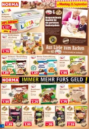 Gazetka promocyjna Norma - Norma - Gazetka - ważna od 03.10 do 03.10.2022 - strona 6 - produkty: aktionspreis, backmischung, beutel, Cashew, cranberries, cranberry, eis, Elan, halbfettmargarine, haselnuss, knacker, kokos, kuchen, lebensmittel, LG, mac, mandel, mandeln, margarine, milch, Muffin, muffins, natur, nuss, Nussknacker, reis, rel, schoko, Ti, walnuss, Walnuss Kerne, zitrone, zitronen, ZTE, zucker