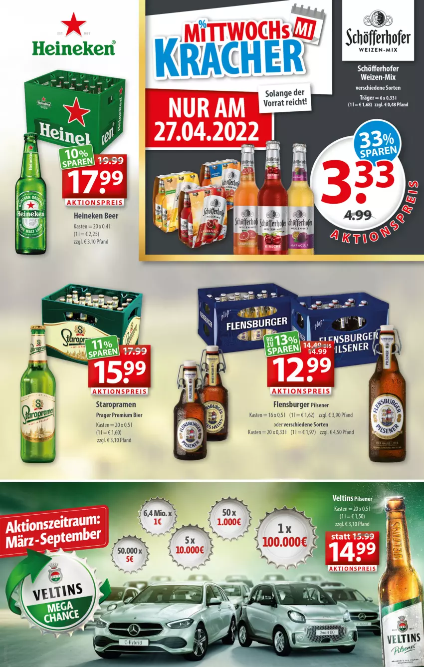 Aktueller Prospekt Getraenkeland - von 19.04 bis 30.04.2022 - strona 3 - produkty: bier, burger, eier, flensburger, heineken, pils, pilsener, Staropramen, Ti, Tiere