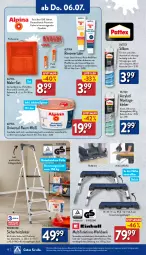 Gazetka promocyjna Aldi Nord - ALDI Vorschau - Gazetka - ważna od 08.07 do 08.07.2023 - strona 18 - produkty: alpina, asti, auer, Bank, Brei, eimer, Farbroller, gin, Holz, innenfarbe, kleber, pattex, rel, Roller, rwe, Schal, Schale, spachtel, Sport, Ti, tisch, Transportwagen, usb, Wanne, ZTE