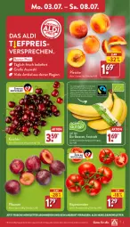 Gazetka promocyjna Aldi Nord - ALDI Vorschau - Gazetka - ważna od 08.07 do 08.07.2023 - strona 3 - produkty: aldi, angebot, auer, banane, bananen, Bau, Bauer, bio, bio-bananen, eis, kirsch, kirsche, kirschen, pfirsich, pfirsiche, pflaume, pflaumen, reis, Schal, Schale, Ti, tomate, tomaten, trolli, ZTE