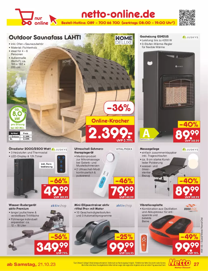 Aktueller Prospekt Netto Marken-Discount - Filial-Angebote - von 23.10 bis 28.10.2023 - strona 29 - produkty: akku, angebot, auto, eis, ente, fernbedienung, Holz, kracher, latte, Laufen, Liege, medizinprodukt, Ofen, reis, Ria, Schal, telefon, thermostat, Ti, timer, uhr, vita, wasser, ZTE