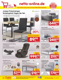 Gazetka promocyjna Netto Marken-Discount - Filial-Angebote - Gazetka - ważna od 28.10 do 28.10.2023 - strona 30 - produkty: angebot, angebote, aust, beleuchtung, bett, boxspringbett, braun, discount, eis, esstisch, federkern, federkernmatratze, Freischwinger, Holz, kernmatratze, komfortschaumtopper, kracher, lack, massivholz, matratze, ndk, polsterbett, reis, ring, rückenlehne, schlafsofa, schwingstuhl, sessel, Sofa, Stier, stuhl, Ti, tisch, topper, usb, wasser