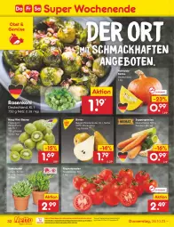 Gazetka promocyjna Netto Marken-Discount - Filial-Angebote - Gazetka - ważna od 28.10 do 28.10.2023 - strona 34 - produkty: angebot, angebote, asti, beere, beeren, bestpreis, Birnen, eis, ente, kiwi, Kürbis, LG, mac, ndk, obst, reis, rispentomaten, rosen, Rosenkohl, Schal, Schale, Sukkulente, suppe, suppen, Ti, tomate, tomaten, topf
