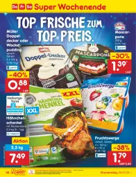 Gazetka promocyjna Netto Marken-Discount - Filial-Angebote - Gazetka - ważna od 28.10 do 28.10.2023 - strona 40 - produkty: bestpreis, decke, eis, elle, frucht, fruchtzwerge, hähnchenschenkel, henkel, mascarpone, Müller, ndk, pudding, reis, schenkel, Ti