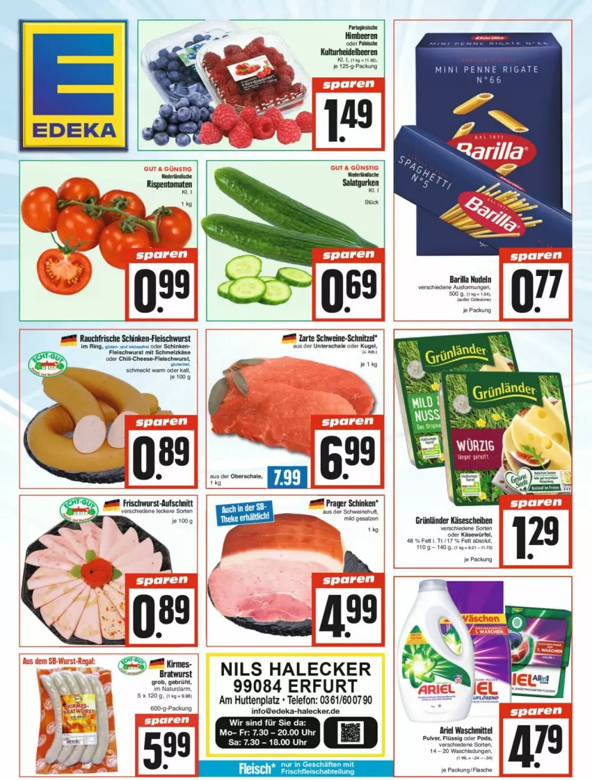 Aktueller Prospekt Edeka - Prospekte - von 17.08 bis 24.08.2024 - strona 1 - produkty: Abtei, aufschnitt, aust, barilla, bratwurst, deka, eis, ente, flasche, fleisch, fleischwurst, frischwurst-aufschnitt, Käse, Kugel, natur, nudel, nudeln, penne, penne rigate, Pods, Rauch, ring, rispentomaten, salz, Schal, Schale, schinken, schnitzel, schwein, schweine, schweine-schnitzel, telefon, Ti, tomate, tomaten, wein, weine, wurst