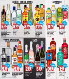 Gazetka promocyjna Hit - Prospekte - Gazetka - ważna od 22.01 do 22.01.2022 - strona 19 - produkty: bourbon, bourbon whiskey, brut, cranberry, deutscher sekt, doppelkorn, eis, elle, Etiqueta Blanca, flasche, frucht, fruchtsaft, gerolsteine, gerolsteiner, getränk, getränke, Happy Day, jim beam, korn, kräuter, kräuterlikör, lack, licor, licor 43, likör, limo, limonade, limonaden, mm extra, osborne, pepsi, Pinot, pinot noir, Rauch, reis, riesling, rum, saft, sahne, schorle, sekt, Southern Comfort, steiner, tee, teller, Three Sixty, Ti, veterano, vodka, wasser, whiskey, wilthener