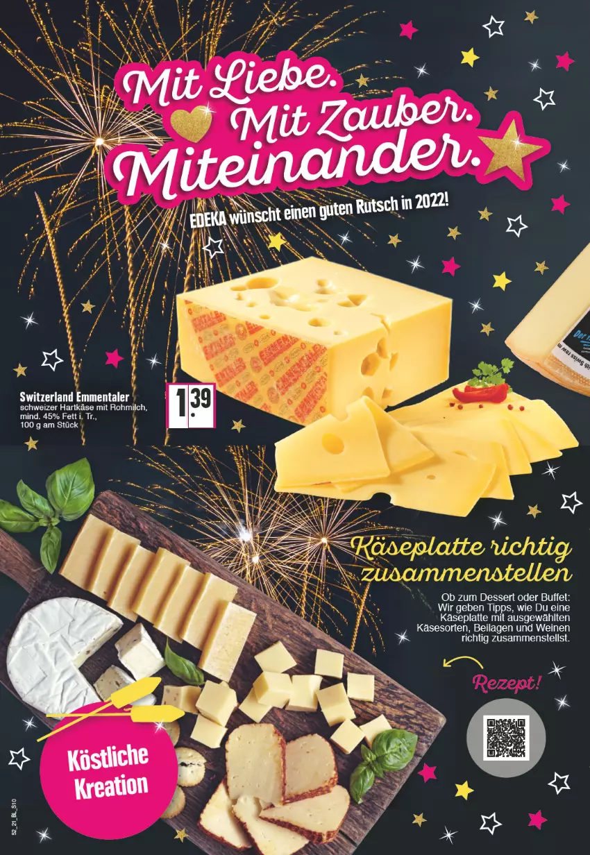 Aktueller Prospekt Edeka - Angebote der Woche - von 27.12.2021 bis 01.01.2022 - strona 10 - produkty: dessert, emmentaler, hartkäse, ilag, Käse, latte, milch, schweizer hartkäse, tee, Ti, wein, weine