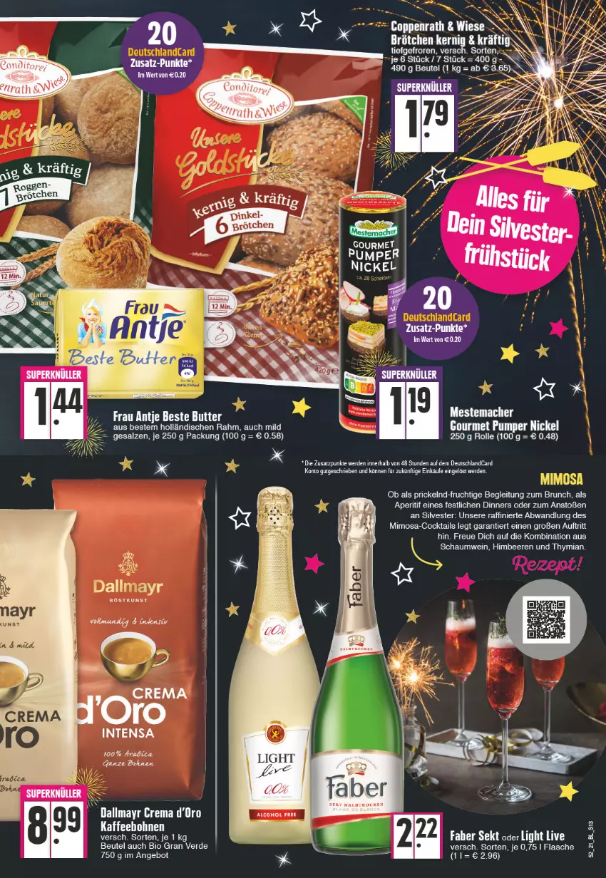 Aktueller Prospekt Edeka - Angebote der Woche - von 27.12.2021 bis 01.01.2022 - strona 13 - produkty: angebot, aperitif, beere, beeren, beste butter, beutel, bio, bohne, bohnen, butter, cocktail, cocktails, dallmayr, deutschlandcard, erde, flasche, frau antje, frucht, himbeer, himbeere, himbeeren, kaffee, kaffeebohnen, mac, mestemacher, salz, sekt, Ti, wein