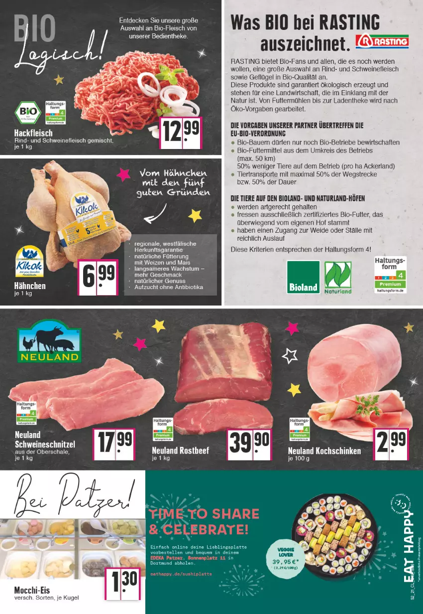 Aktueller Prospekt Edeka - Angebote der Woche - von 27.12.2021 bis 01.01.2022 - strona 19 - produkty: asti, auer, Bau, Bauer, bio, bioland, eis, elle, ente, erde, fleisch, Geflügel, hackfleisch, kochschinken, Kugel, latte, mac, mais, natur, naturland, nuss, reis, rind, Schal, Schale, schinken, schwein, schweine, schweinefleisch, Sport, Ti, Tiere, wein, weine, wolle