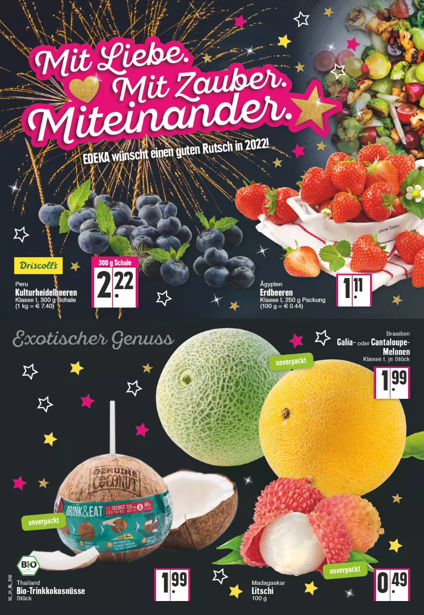 Aktueller Prospekt Edeka - Angebote der Woche - von 27.12.2021 bis 01.01.2022 - strona 2 - produkty: bio, eier, kokos, Schal, Schale