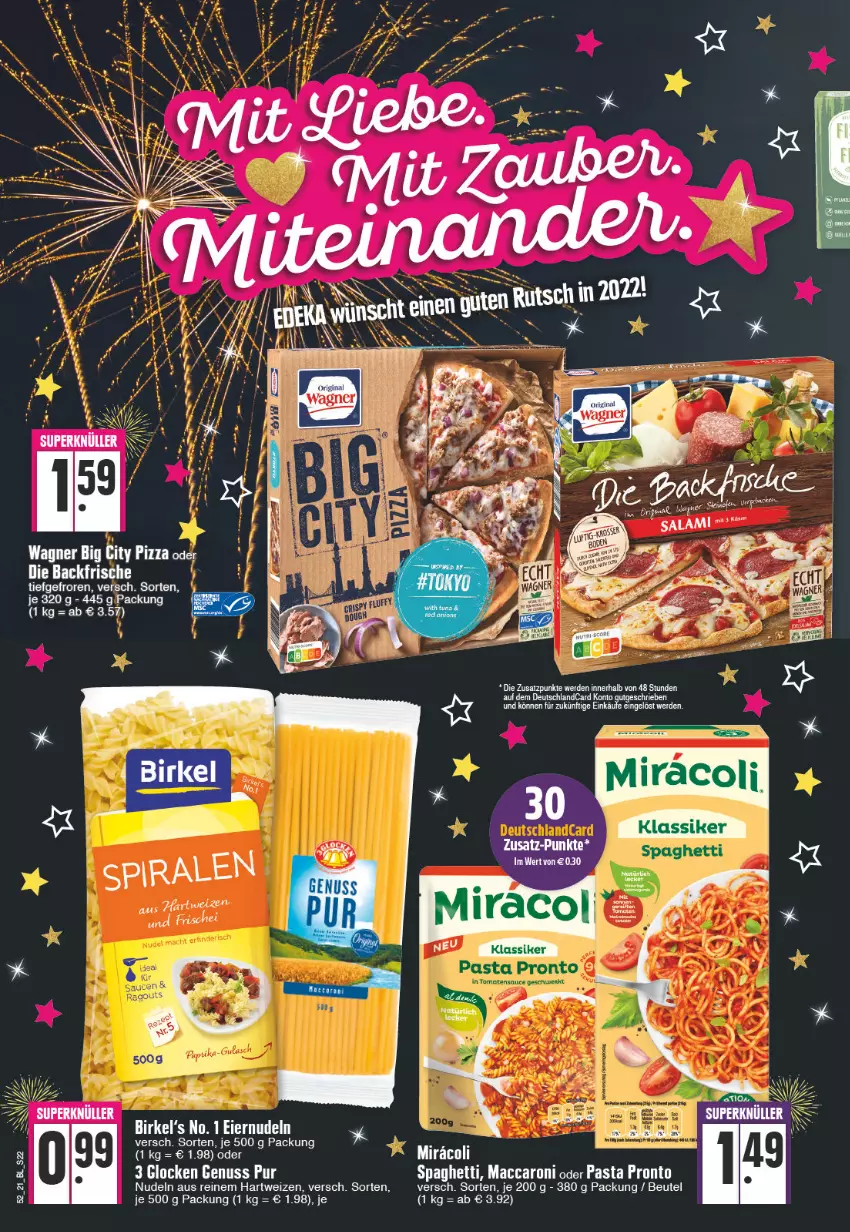 Aktueller Prospekt Edeka - Angebote der Woche - von 27.12.2021 bis 01.01.2022 - strona 22 - produkty: ACC, beutel, deutschlandcard, eier, hartweizen, mac, nudel, nudeln, nuss, pasta, pizza, Pronto, spaghetti, tee, Ti, wagner