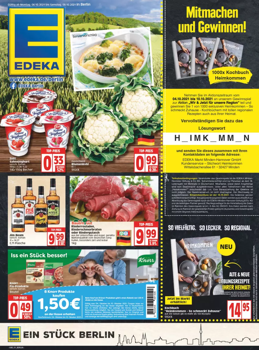 Aktueller Prospekt Edeka - Angebote der Woche - von 04.10 bis 09.10.2021 - strona 1