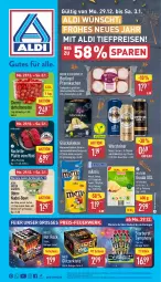 Gazetka promocyjna Aldi Nord - Von Montag - Gazetka - ważna od 03.01 do 03.01.2026 - strona 1 - produkty: aldi, alkohol, Asia Green Garden, berliner, eier, eis, elle, frucht, gin, gouda, ingwer, keks, kekse, konfitüre, kuchen, latte, LG, mehl, nudel, pils, pilsener, reis, rind, rwe, sauce, Schal, Schale, soja, steiner, teller, Ti, tiefpreis, tomate, tomaten, warsteiner, weizenmehl, ZTE