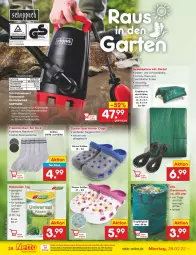 Gazetka promocyjna Netto Marken-Discount - Filial-Angebote - Gazetka - ważna od 05.03 do 05.03.2022 - strona 28 - produkty: Bau, Clogs, eis, Freizeitsocken, Garten, Gartensack, Gewebeplane, LG, ndk, rasen, reis, sac, socken, Ti, versandkostenfrei, wasser
