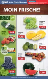 Gazetka promocyjna Combi - Prospekte - Gazetka - ważna od 28.05 do 28.05.2022 - strona 2 - produkty: angebot, angebote, beere, beeren, bio, heidelbeere, heidelbeeren, honig, honigmelone, honigmelonen, limette, limetten, melone, melonen, Mett, metten, paraguayos, Schal, Schale, tafeläpfel, tafeltrauben, Ti, trauben, wasser, wassermelone, wassermelonen, Yo, zucchini