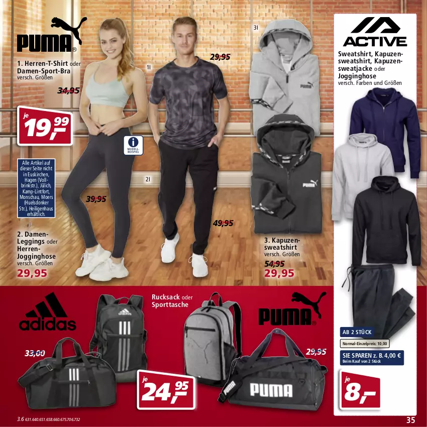 Aktueller Prospekt Real - Real Handzettel - von 27.12 bis 31.12.2021 - strona 35 - produkty: eis, gin, herren-t-shirt, hose, Jacke, Jogginghose, Kapuzensweatshirt, leggings, reis, rucksack, sac, shirt, Sport, sporttasche, sweatjacke, Sweatshirt, T-Shirt, Tasche, Ti