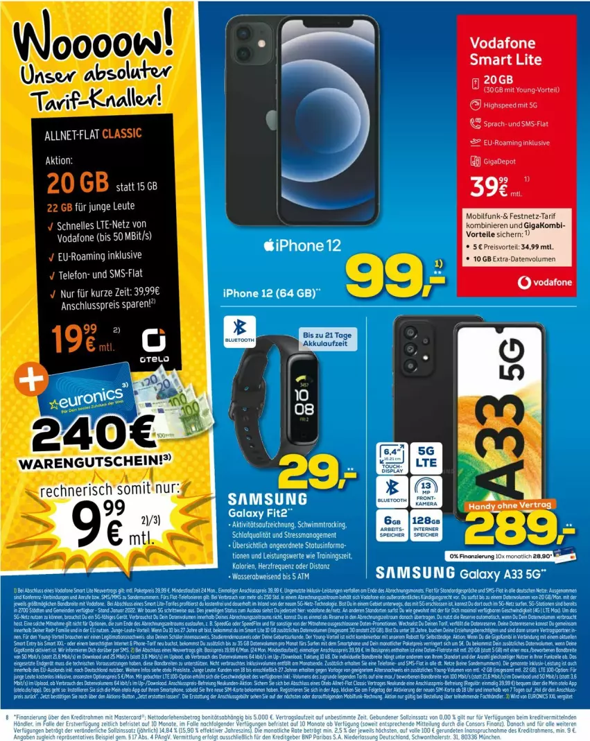 Aktueller Prospekt Euronics - Prospekte - von 14.09 bis 21.09.2022 - strona 8 - produkty: akku, eis, ente, gutschein, preisvorteil, reis, Samsung, Ti, vodafone