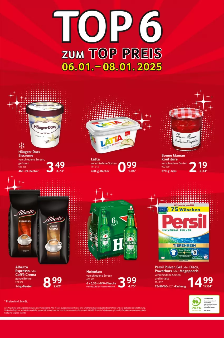 Aktueller Prospekt Selgros - Food - von 02.01 bis 08.01.2025 - strona 24 - produkty: angebot, angebote, Becher, beutel, bohne, bonne maman, caffe, creme, eis, eiscreme, flasche, häagen-dazs, konfitüre, LG, mam, mw-flasche, persil, Rauch, reis, Ti