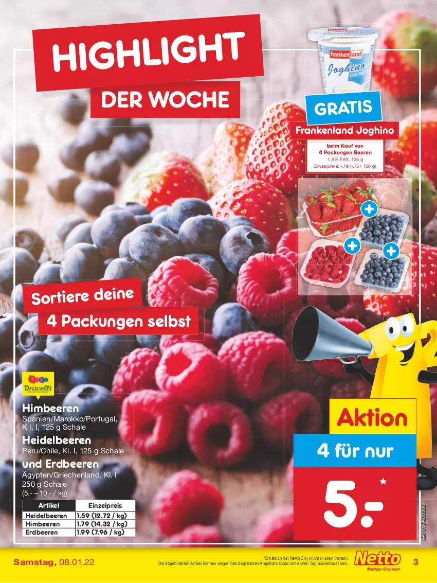 Aktueller Prospekt Netto Marken-Discount - Filial Angebote - von 03.01 bis 08.01.2022 - strona 3 - produkty: angebot, beere, beeren, eis, erdbeere, erdbeeren, heidelbeere, heidelbeeren, himbeer, himbeere, himbeeren, reis, Schal, Schale, Ti, Tiere, usb, ZTE