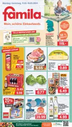 Gazetka promocyjna Famila - Prospekte - Gazetka - ważna od 16.03 do 16.03.2024 - strona 1 - produkty: angebot, angebote, aust, auto, Becher, beispielabbildung, berentzen, bley, dessert, Dessertteller, eis, eisbergsalat, elle, flasche, fleisch, holländischer schnittkäse, kaffee, kaffeebecher, Käse, kasseler, Kombiservice, korn, lebensmittel, leerdammer, leifheit, leine, müsli, Müslischale, pils, pringles, reis, ring, salat, Schal, Schale, schnittkäse, schwein, schweine, schweinefleisch, Speiseteller, teller, Ti, wäscheschirm, wein, weine, weizenkorn, würstchen, ZTE