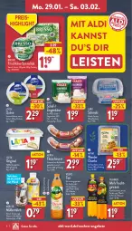 Gazetka promocyjna Aldi Nord - Von Montag - Gazetka - ważna od 03.02 do 03.02.2024 - strona 6 - produkty: aldi, angebot, angebote, auer, aus der tiefkühlung, bresso, buch, eis, erfrischungsgetränk, flasche, fleisch, fleischwurst, frischkäse, frucht, getränk, gin, halbfettmargarine, herta, Holz, Käse, lätta, Loose, malz, margarine, milch, Müller, müllermilch, pfanne, Pfanner, quäse, reis, Sauermilchkäse, Schmalz, soja, Spezi, tee, Ti, volvic, wurst, ziegenkäse