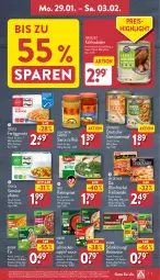 Gazetka promocyjna Aldi Nord - Von Montag - Gazetka - ważna od 03.02 do 03.02.2024 - strona 7 - produkty: Asia Green Garden, basilikum, die ofenfrische, Dr. Oetker, eintopf, eis, fertiggericht, fleisch, frosta, gin, iglo, Käse, knorr, Kohlrouladen, Kraut, kräuter, nudel, Ofen, paprika, pfanne, reis, rouladen, salat, salatkrönung, sauce, schinken, spinat, suppe, Ti, topf, tradizionale, WICK, ZTE