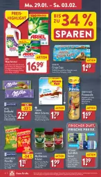 Gazetka promocyjna Aldi Nord - Von Montag - Gazetka - ważna od 03.02 do 03.02.2024 - strona 8 - produkty: ariel, ariel waschmittel, beutel, creme, debeukelaer, eis, eiskonfekt, elle, ferrero, funny-frisch, gin, hörnchen, kartoffel, keks, kokos, kokosnuss, kräuter, limette, Mett, milch, milch-schnitte, milka, müllbeutel, nuss, Pods, pom-bär, prinzenrolle, reis, schnitten, schoko, snack, teller, Ti, tragegriff, Waffelhörnchen, waschmittel, ZTE