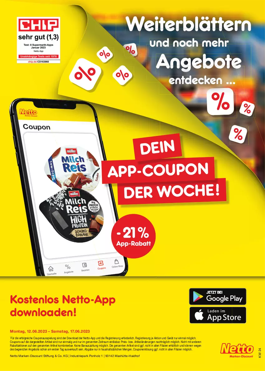 Aktueller Prospekt Netto Marken-Discount - Filial-Angebote - von 12.06 bis 17.06.2023 - strona 41 - produkty: angebot, angebote, coupon, coupons, decke, discount, eis, Holz, LG, marken-discount, reis, Ti, ZTE