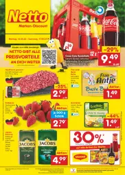 Gazetka promocyjna Netto Marken-Discount - Filial-Angebote - Gazetka - ważna od 17.06 do 17.06.2023 - strona 1 - produkty: angebot, beere, beeren, beste butter, bestpreis, bohne, butter, coca-cola, cola, eis, erdbeere, erdbeeren, fleisch, frau antje, grünländer, hackfleisch, hackfleisch gemischt, jacobs, jacobs krönung, kaffee, ndk, preisvorteil, reis, rind, Schal, Schale, schwein, Streichzart, Ti, wein, wurst, wurst in selbstbedienung, ZTE