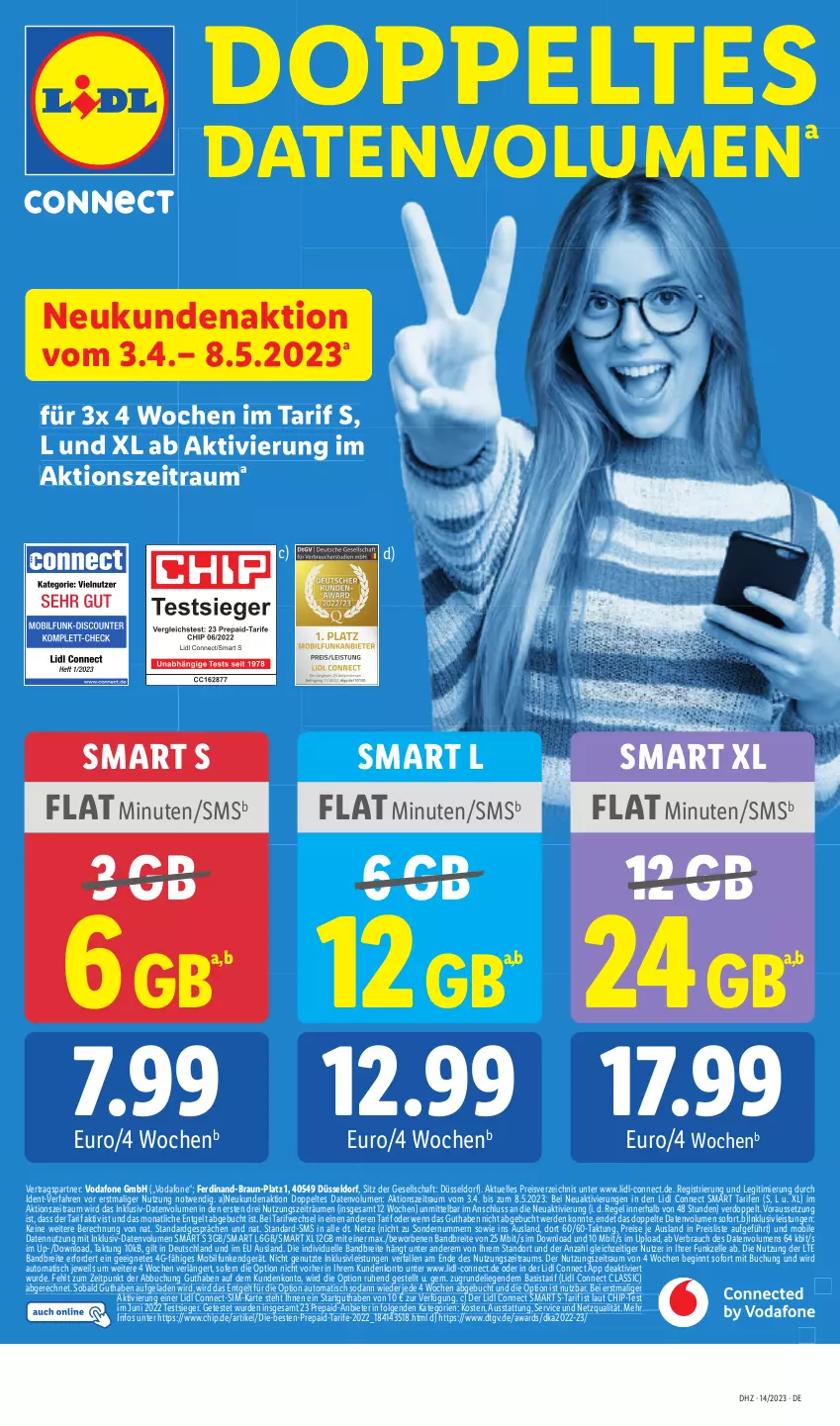 Aktueller Prospekt Lidl - Aktionsprospekt - von 03.04 bis 08.04.2023 - strona 58 - produkty: auto, braun, Brei, buch, eis, elle, erde, gin, inklusivleistungen, LG, Liege, Rauch, reis, sim, Soda, Ti, tisch, vodafone, ZTE