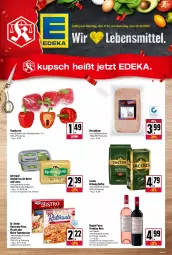 Gazetka promocyjna Kupsch - Angebote der Woche - Gazetka - ważna od 22.10 do 22.10.2022 - strona 1 - produkty: Becher, bio, butter, cola, deka, doppio passo, Dr. Oetker, eis, flammkuchen, flasche, fleisch, fleischkäse, gin, irische butter, jacobs, jacobs krönung, kaffee, Käse, kerrygold, kuchen, lamm, paprika, paprika rot, passo, pizza, primitivo, Ria, riserva, ristorante, ristorante pizza, sim, Ti, wein