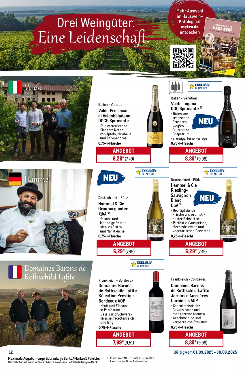 Aktueller Prospekt Metro - Monats-Menü - von 01.09 bis 30.09.2025 - strona 12 - produkty: amaro, angebot, apfel, aprikose, aprikosen, auer, Bad, beere, beeren, Blüte, burgunder, cassis, decke, ecco, eis, elle, erdbeere, erdbeeren, flasche, fleisch, fritz, frucht, früchte, früchten, getränk, getränke, gewürz, grapefruit, grauburgunder, grauer burgunder, grill, Holz, kirsch, kirsche, kirschen, kraft, kräuter, küche, lamm, Lammfleisch, mac, mandel, mandeln, meeresfrüchte, Metro, metro gastro, Mode, Palette, perla, pfirsich, primitivo, prosecco, puma, reifen, riesling, rind, rotwein, sac, sauvignon, sauvignon blanc, sim, spumante, Ti, tisch, valdo, vanille, Vegeta, vorspeise, wein, weine, Wild, zitrone, zitronen