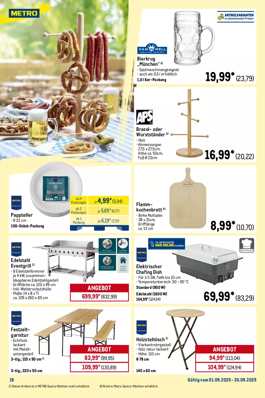 Aktueller Prospekt Metro - Monats-Menü - von 01.09 bis 30.09.2025 - strona 18 - produkty: ACC, angebot, auto, Behälter, beleuchtung, bier, brezel, champagne, champagner, edelstahl, eis, elle, flammkuchen, garnitur, gefrierschrank, geschirr, geschirrspüler, Gläser, Glastür, grill, grillfläche, Holz, küche, kuchen, kühlschrank, lack, lamm, lebensmittel, LG, Metro, metro gastro, mikrowelle, natur, Rauch, Ria, rum, Schrank, schutzhülle, Spektrum, spülmaschinen, teller, Ti, tisch, vitrine, wasser, wurst, Zelt