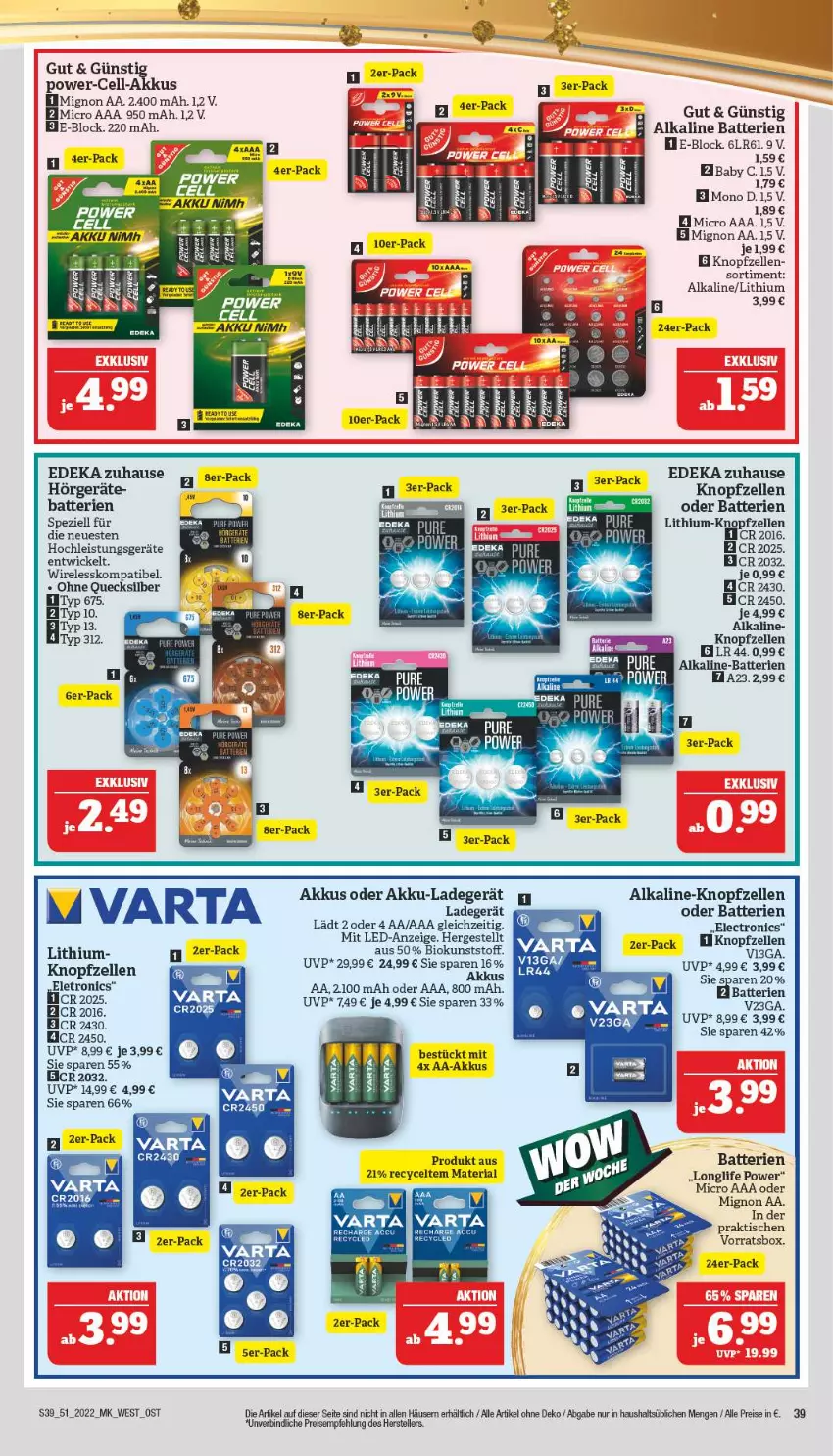 Aktueller Prospekt Marktkauf - Prospekt - von 18.12 bis 24.12.2022 - strona 39 - produkty: akku, batterie, batterien, bio, deka, eis, elle, ladegerät, longlife, reis, rel, Ria, saro, Spezi, teller, Ti, tisch, WICK