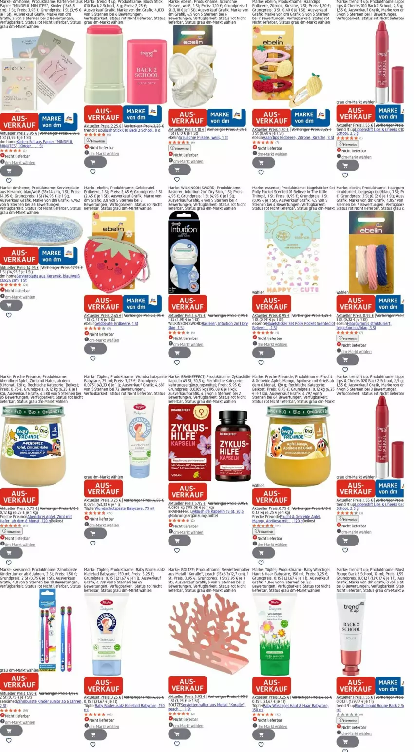 Aktueller Prospekt Dm Drogerie - Prospekte - von 29.09 bis 08.10.2025 - strona 14 - produkty: apfel, aprikose, Bad, beere, beutel, Brei, bürste, Effect, eis, elle, ente, erdbeere, freche freunde, frucht, hafer, K2, Kinder, kirsch, kirsche, Kraut, latte, LG, Lippenstift, mango, papier, rasierer, reis, rouge, sac, Serviette, servietten, sim, Ti, uhu, waschgel, wilkinson, zahnbürste, zitrone