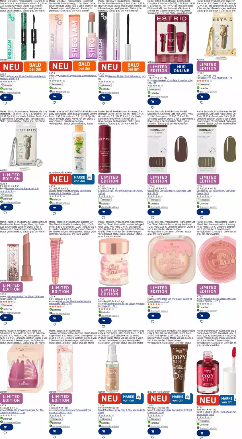 Aktueller Prospekt Dm Drogerie - Prospekte - von 29.09 bis 08.10.2025 - strona 17 - produkty: Alverde, Bad, brut, Calendula, cola, Donut, eier, eis, erde, geschenkset, hipp, HP, Kaki, kosmetik, lack, lamm, latte, LG, Lipgloss, Lippenstift, Make-up, mandel, Mandelöl, Mascara, Maske, natur, naturkosmetik, rasierer, rasiergel, reis, schwamm, swirl, Ti, Tiere, velvet