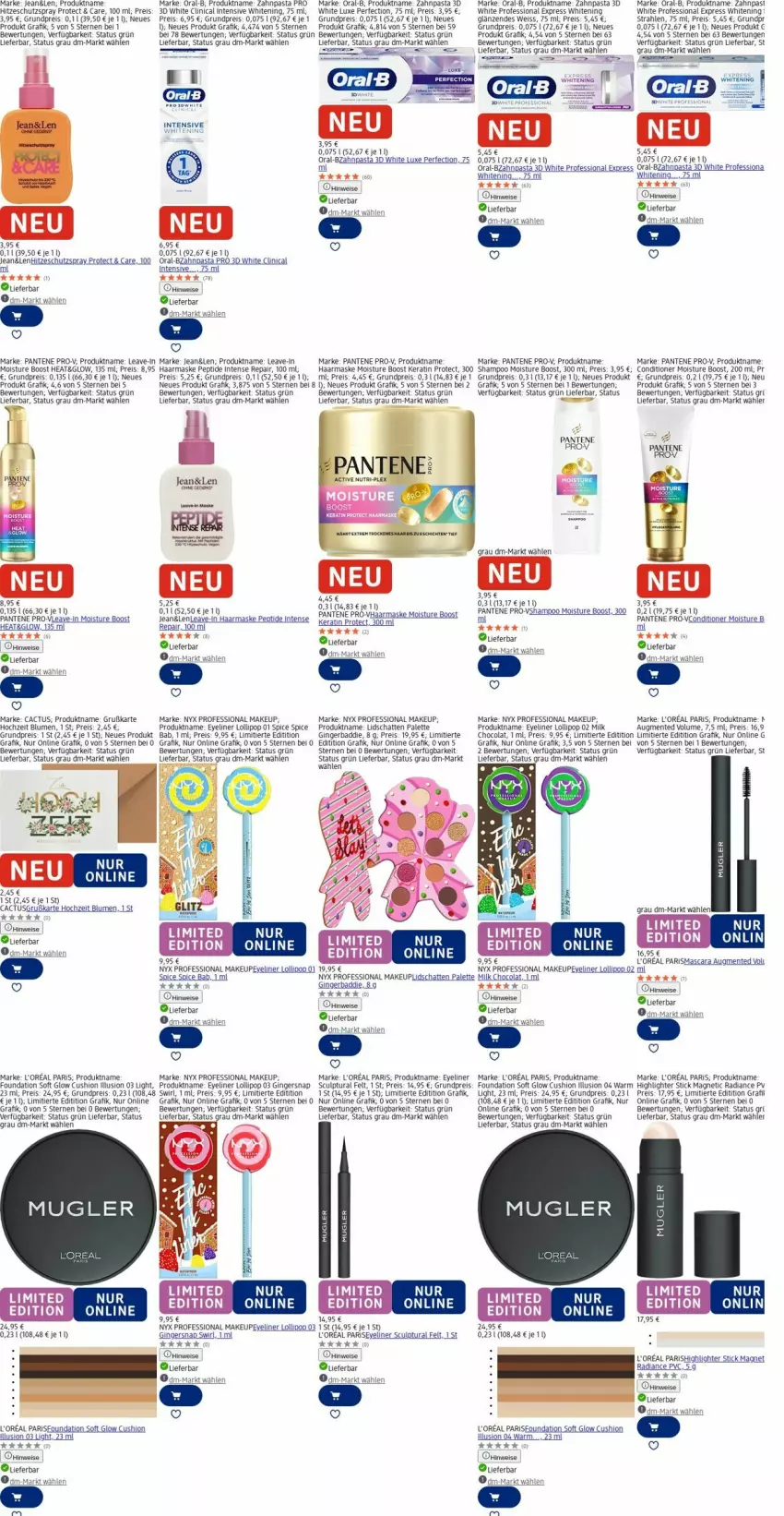 Aktueller Prospekt Dm Drogerie - Prospekte - von 29.09 bis 08.10.2025 - strona 26 - produkty: Bad, blume, blumen, Clin, cola, eier, eis, ente, Eyeliner, gin, ginger, l'oreal, Mascara, Maske, oral-b, Palette, pantene, pantene pro-v, pasta, pro-v, reis, shampoo, swirl, Ti, uhu, Wels, zahnpasta