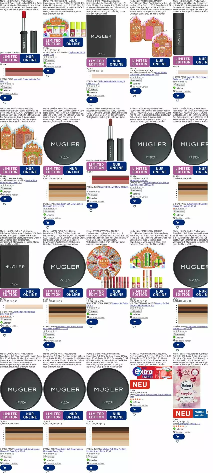 Aktueller Prospekt Dm Drogerie - Prospekte - von 29.09 bis 08.10.2025 - strona 27 - produkty: beere, butter, eis, erdbeere, fairy, gin, ginger, kaugummi, l'oreal, Lipgloss, Lippenstift, loreal, Maske, Palette, reis, Ria, slip, Ti, tuc, tuchmaske, Wels