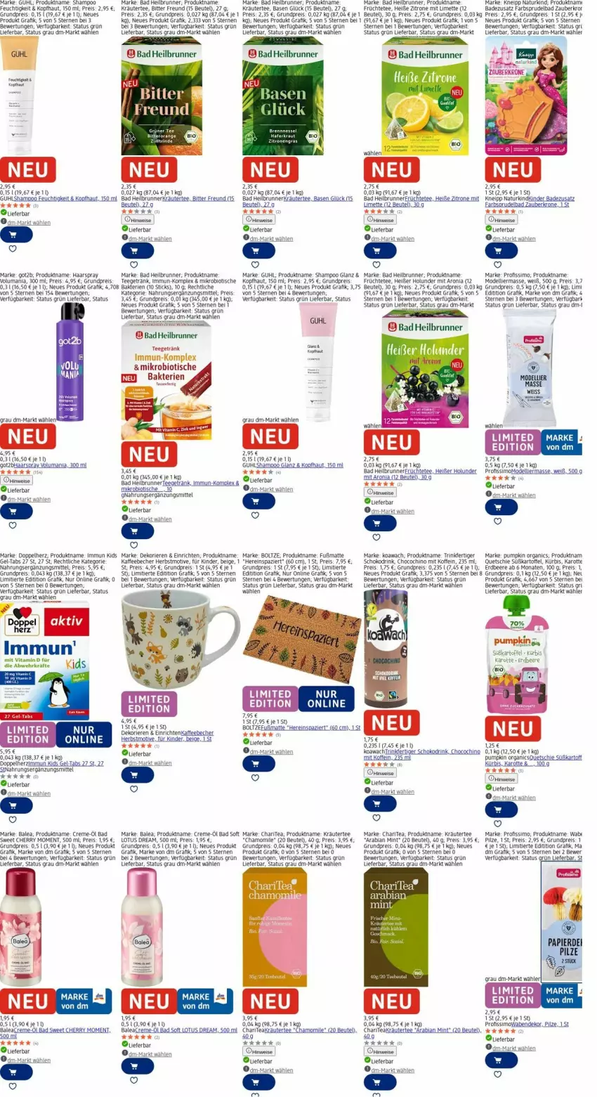 Aktueller Prospekt Dm Drogerie - Prospekte - von 29.09 bis 08.10.2025 - strona 29 - produkty: Bad, ball, Becher, beere, beutel, bio, creme, dell, doppelherz, drink, eis, erdbeere, fanta, früchte, Früchtetee, Fußmatte, getränk, got2b, Guhl, haarspray, hafer, holunder, kaffee, kaffeebecher, kartoffel, Kinder, kneipp, Kraut, kräuter, krone, Kürbis, limette, Mett, mint, Mode, natur, ndk, nerf, orange, pilze, Profissimo, reis, rind, saft, schoko, shampoo, sim, Sprudel, Sprudelbad, tee, tender, Ti, tisch, vita, Vitamin C, Vitamin D, zitrone