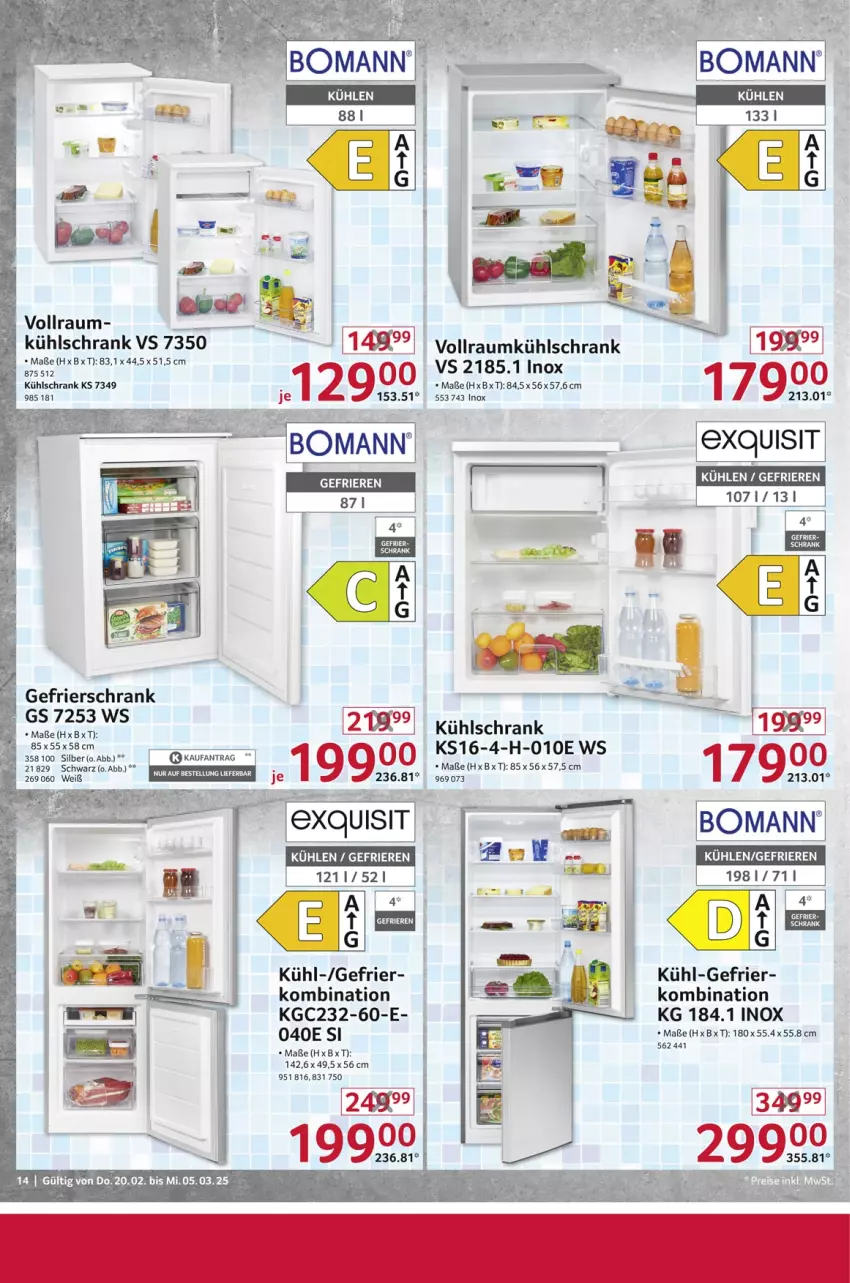 Aktueller Prospekt Selgros - Non Food - von 20.02 bis 05.03.2025 - strona 14 - produkty: bomann, gefrierschrank, kühlschrank, Schrank, tee, Ti