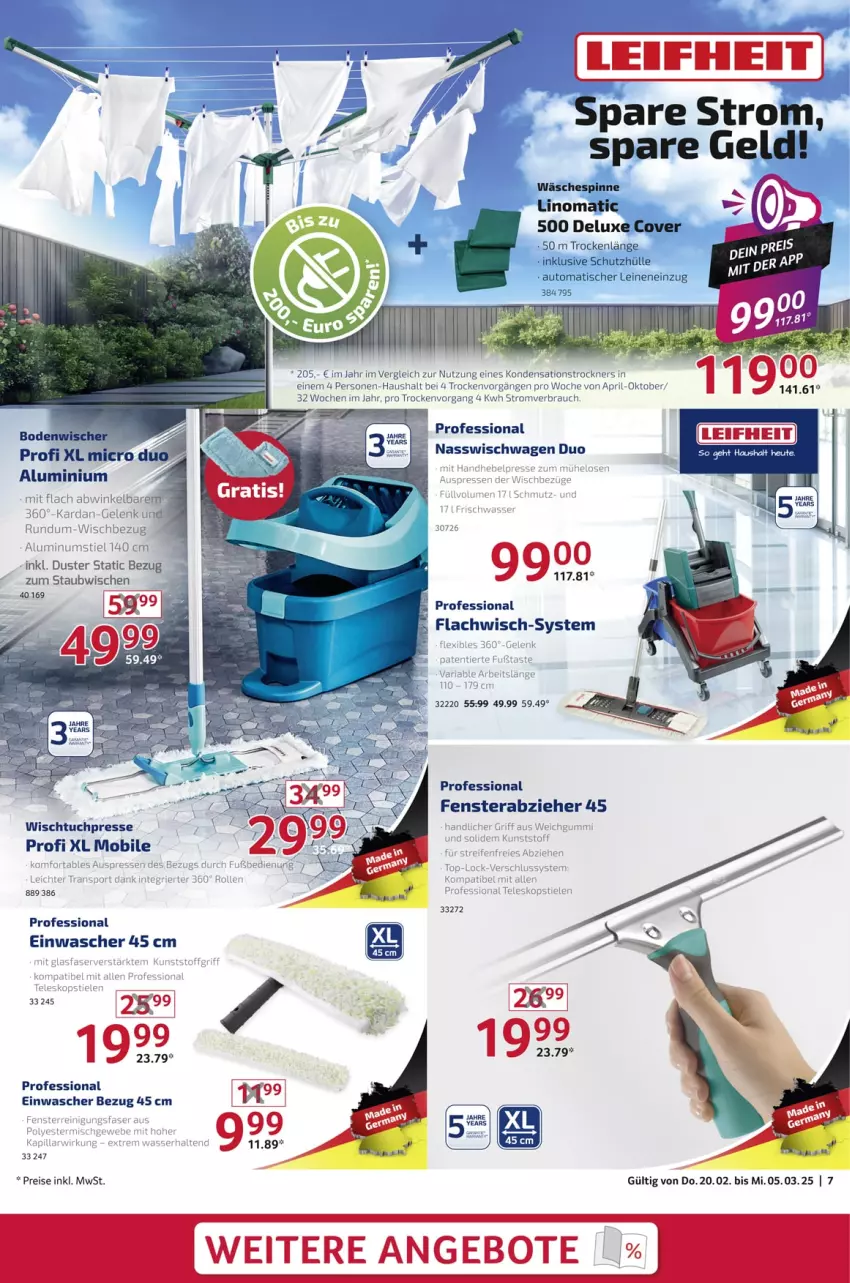 Aktueller Prospekt Selgros - Non Food - von 20.02 bis 05.03.2025 - strona 7 - produkty: angebot, angebote, auto, bodenwischer, eis, fenster, HP, leifheit, leine, pril, Rauch, reifen, reis, schutzhülle, Sport, Ti, tisch, Trockner, tuc, wäschespinne, wasser, Wischtuchpresse